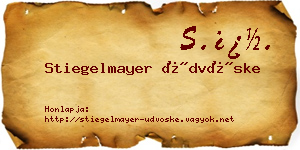 Stiegelmayer Üdvöske névjegykártya